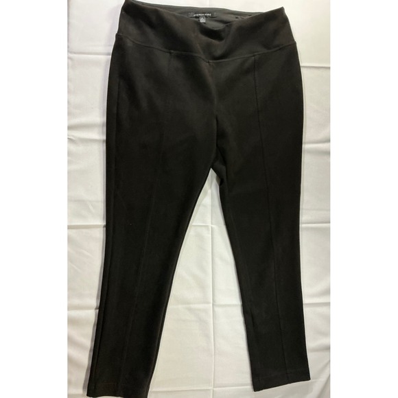 Andrew Marc Pants - Andrew Marc Womens Black Faux Suede Pull On Leggings Seamed Front Size Large